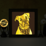 Colorful American Bulldog – Paper Cut Light Box File - Cricut File - 8x8 inches - LightBoxGoodMan - LightboxGoodman
