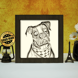 Colorful American Bulldog – Paper Cut Light Box File - Cricut File - 8x8 inches - LightBoxGoodMan - LightboxGoodman