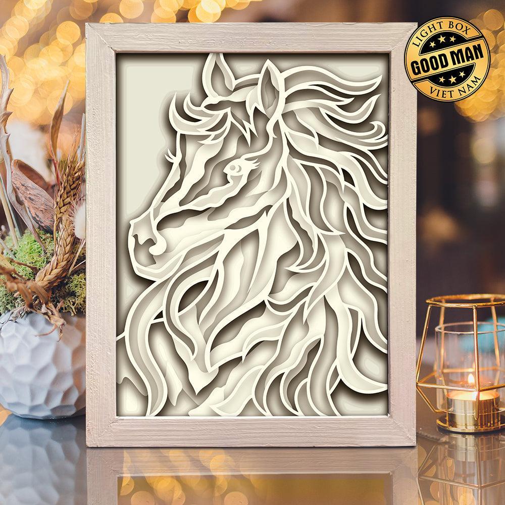 Colorful Horse – Paper Cut Light Box File - Cricut File - 8x10 inches - LightBoxGoodMan - LightboxGoodman