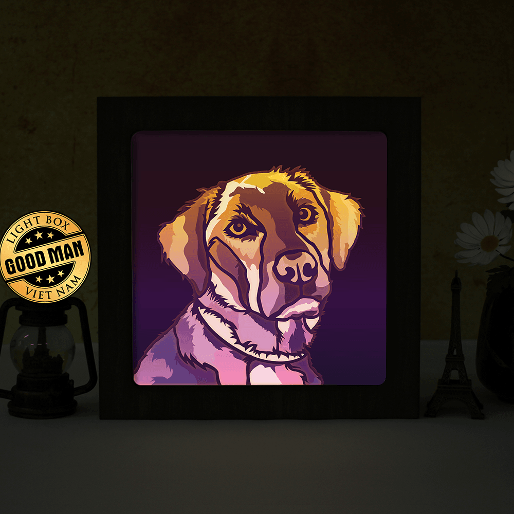 Colorful Labrador – Paper Cut Light Box File - Cricut File - 8x8 inches - LightBoxGoodMan - LightboxGoodman