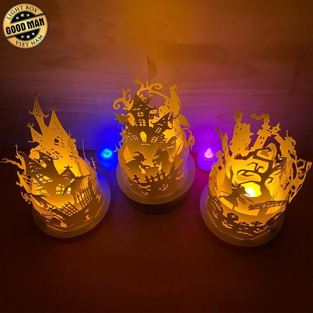 Combo Halloween - 3D Dome Lantern File - Cricut File - LightBoxGoodMan - LightboxGoodman