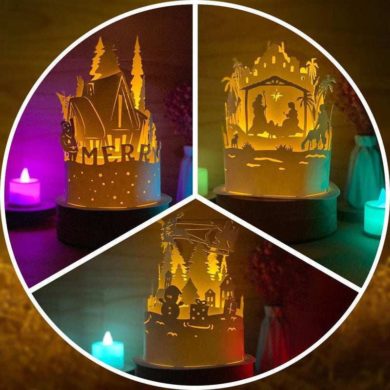 Combo Merry Christmas 12 - 3D Dome Lantern File - Cricut File - LightBoxGoodMan - LightboxGoodman