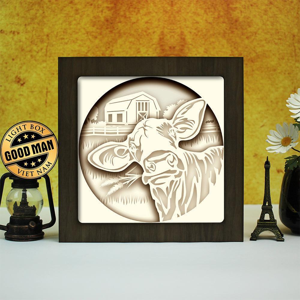 Cow – Paper Cut Light Box File - Cricut File - 8x8 inches - LightBoxGoodMan - LightboxGoodman