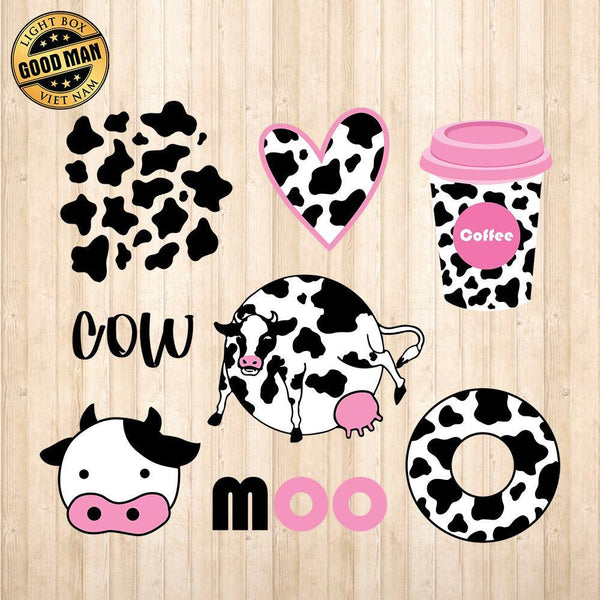 Cow Print - Cricut File - Svg, Png, Dxf, Eps - LightBoxGoodMan