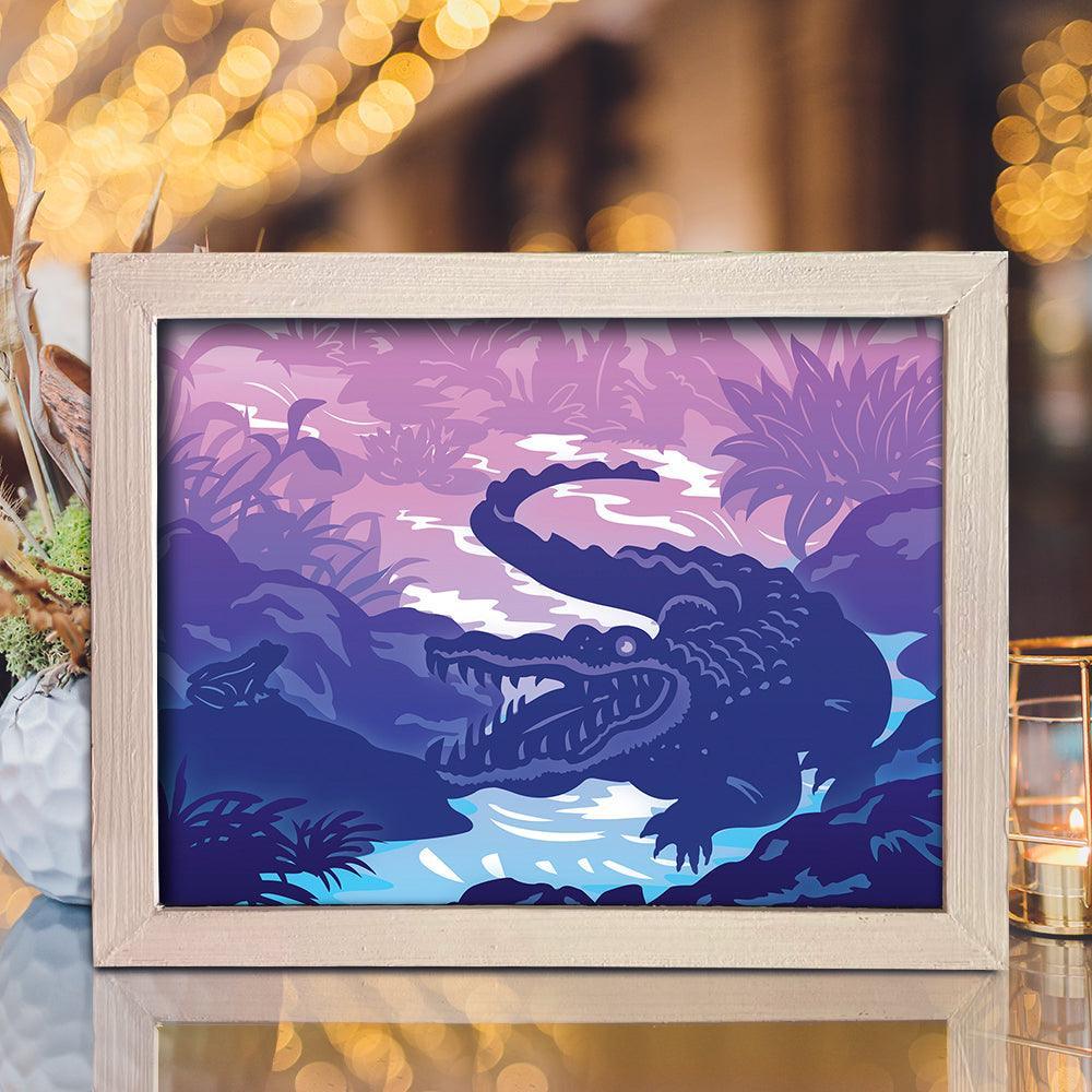 Crocodile – Paper Cut Light Box File - Cricut File - 8x10 inches - LightBoxGoodMan - LightboxGoodman