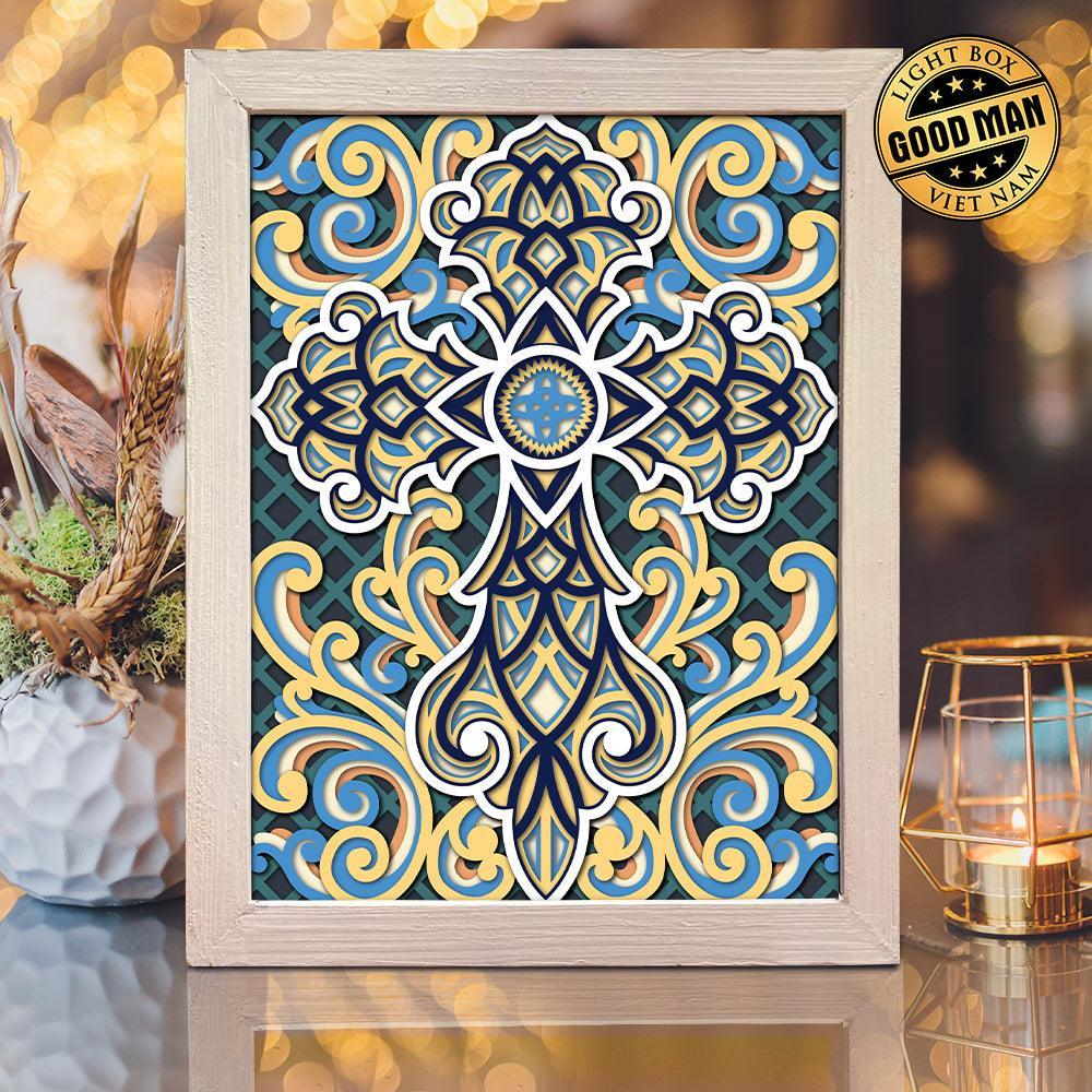 Cross Mandala 2 – Paper Cut Light Box File - Cricut File - 8x10 Inches- LightBoxGoodMan - LightboxGoodman