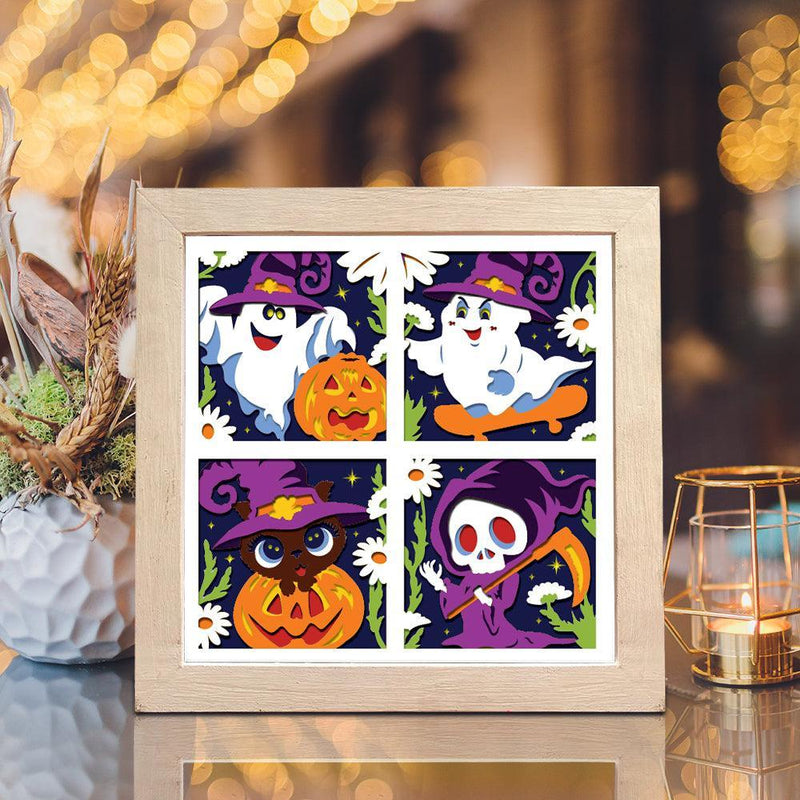 Cute Halloween 1 – Paper Cut Light Box File - Cricut File - 20x20cm - LightBoxGoodMan - LightboxGoodman