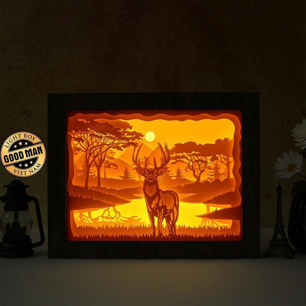 Deer 3 – Paper Cut Light Box File - Cricut File - 8x10 inches - LightBoxGoodMan - LightboxGoodman
