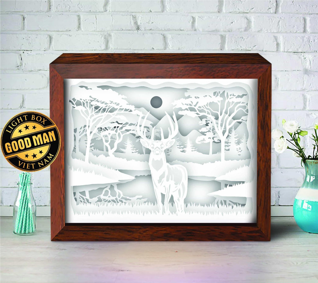 Deer 3 – Paper Cut Light Box File - Cricut File - 8x10 inches - LightBoxGoodMan - LightboxGoodman