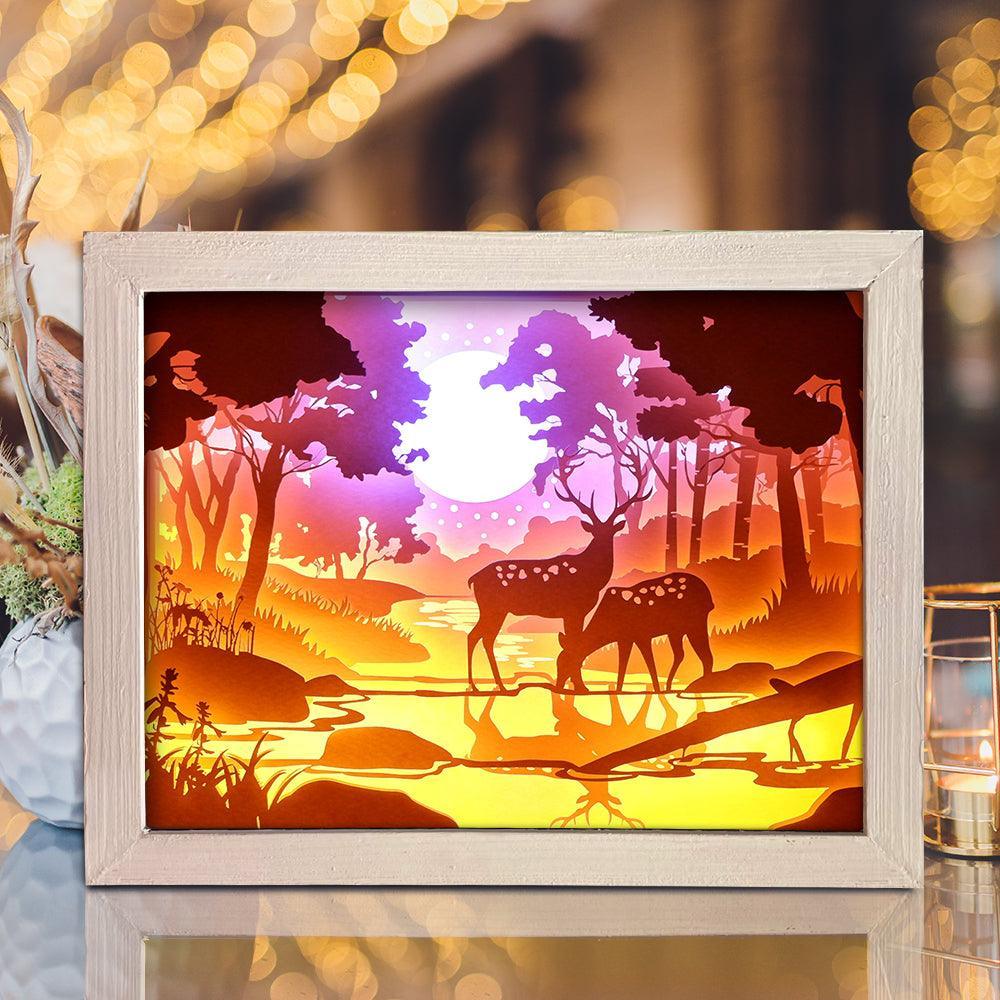 Deer 4 – Paper Cut Light Box File - Cricut File - 8x10 inches - LightBoxGoodMan - LightboxGoodman