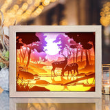 Deer 4  – Paper Cut Light Box File - Cricut File - 8x10 inches - LightBoxGoodMan