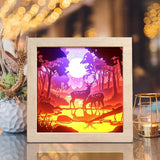 Deer 4 Square – Paper Cut Light Box File - Cricut File - 8x8 inches - LightBoxGoodMan