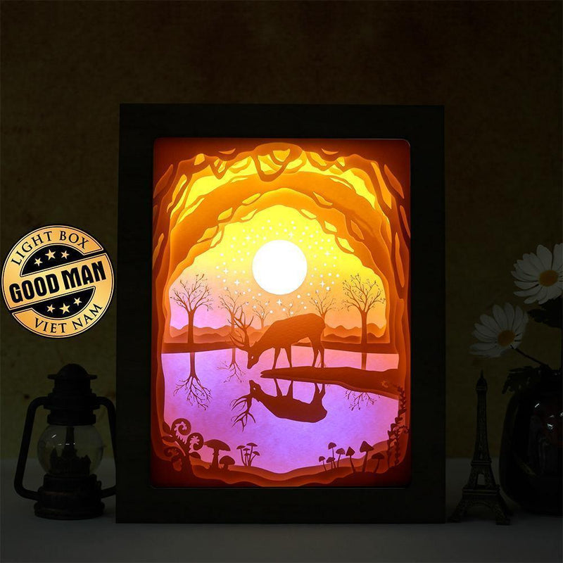 Deer 5 – Paper Cut Light Box File - Cricut File - 8x10 inches - LightBoxGoodMan - LightboxGoodman