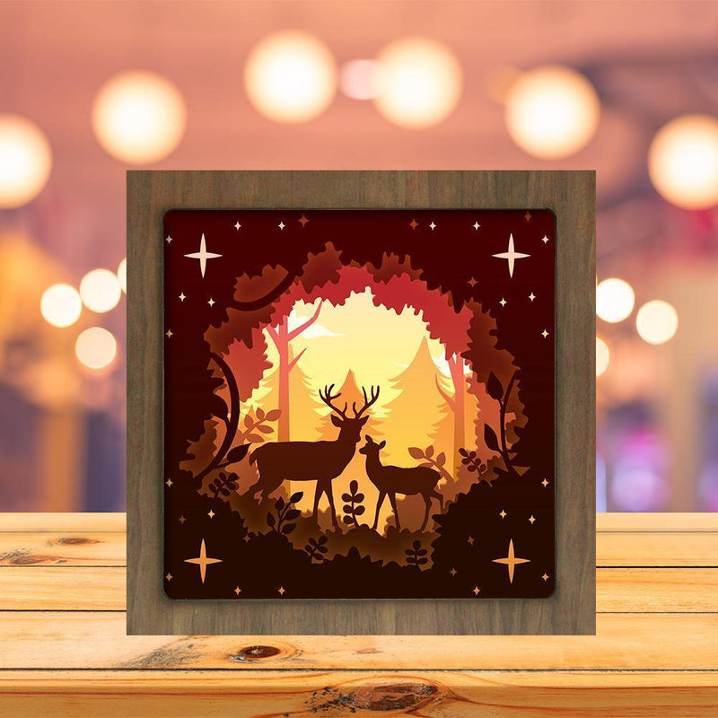 Deer 8 – Paper Cut Light Box File - Cricut File - 8x8 inches - LightBoxGoodMan - LightboxGoodman
