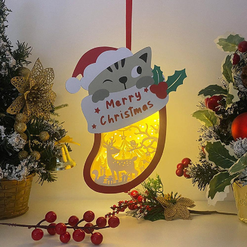 Deer - Paper Cut Pet Light Box File - Xmas Cat Motif - Cricut File - 8x6 Inches - LightBoxGoodMan - LightboxGoodman