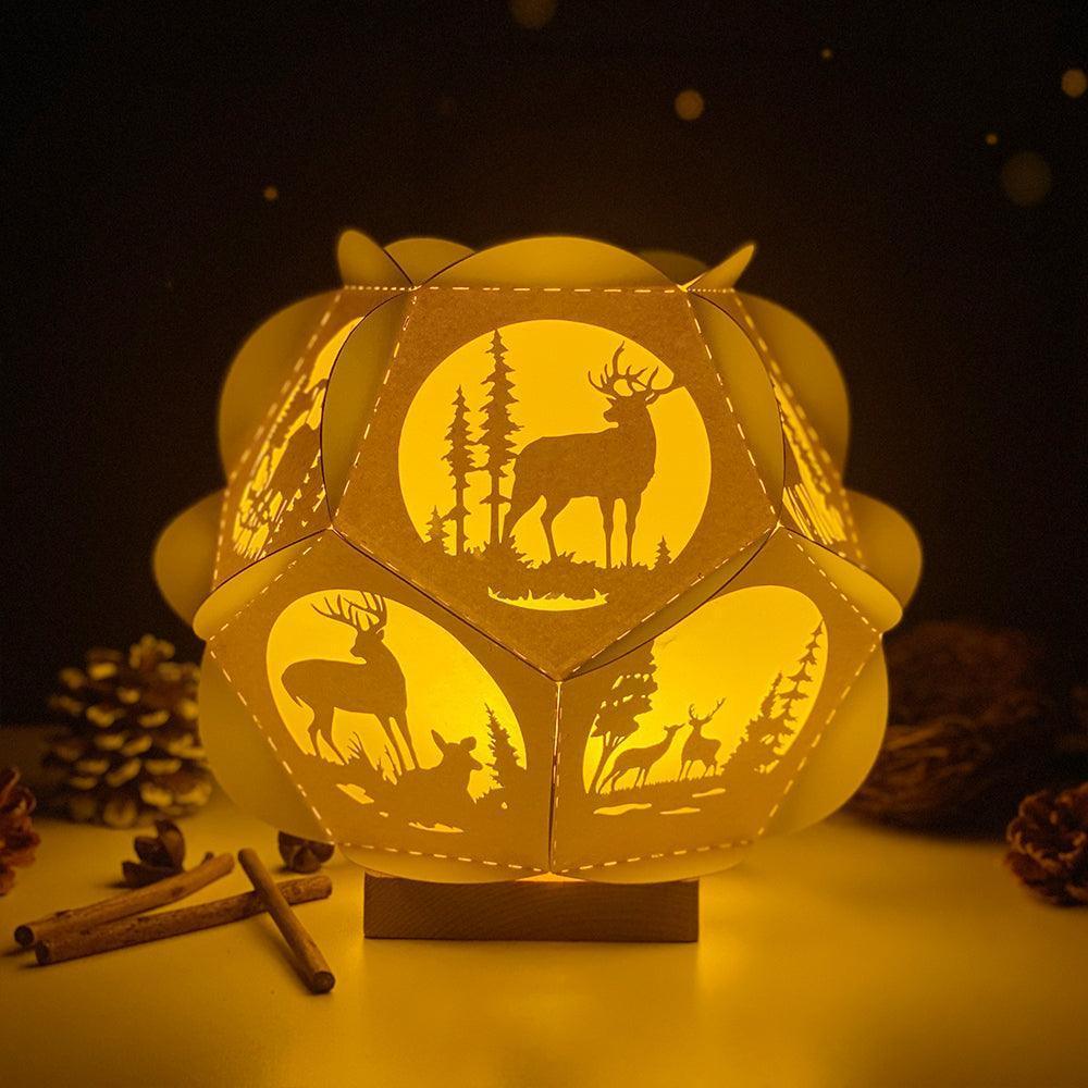 Deer - Pentagon 3D Lantern File - Cricut File - LightBoxGoodMan - LightboxGoodman