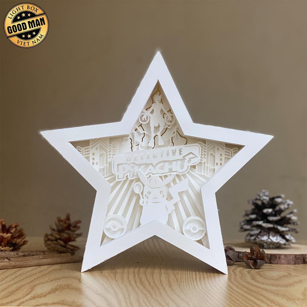 Detective Pikachu - Paper Cut Star Light Box File - Cricut File - 20x21cm - LightBoxGoodMan - LightboxGoodman