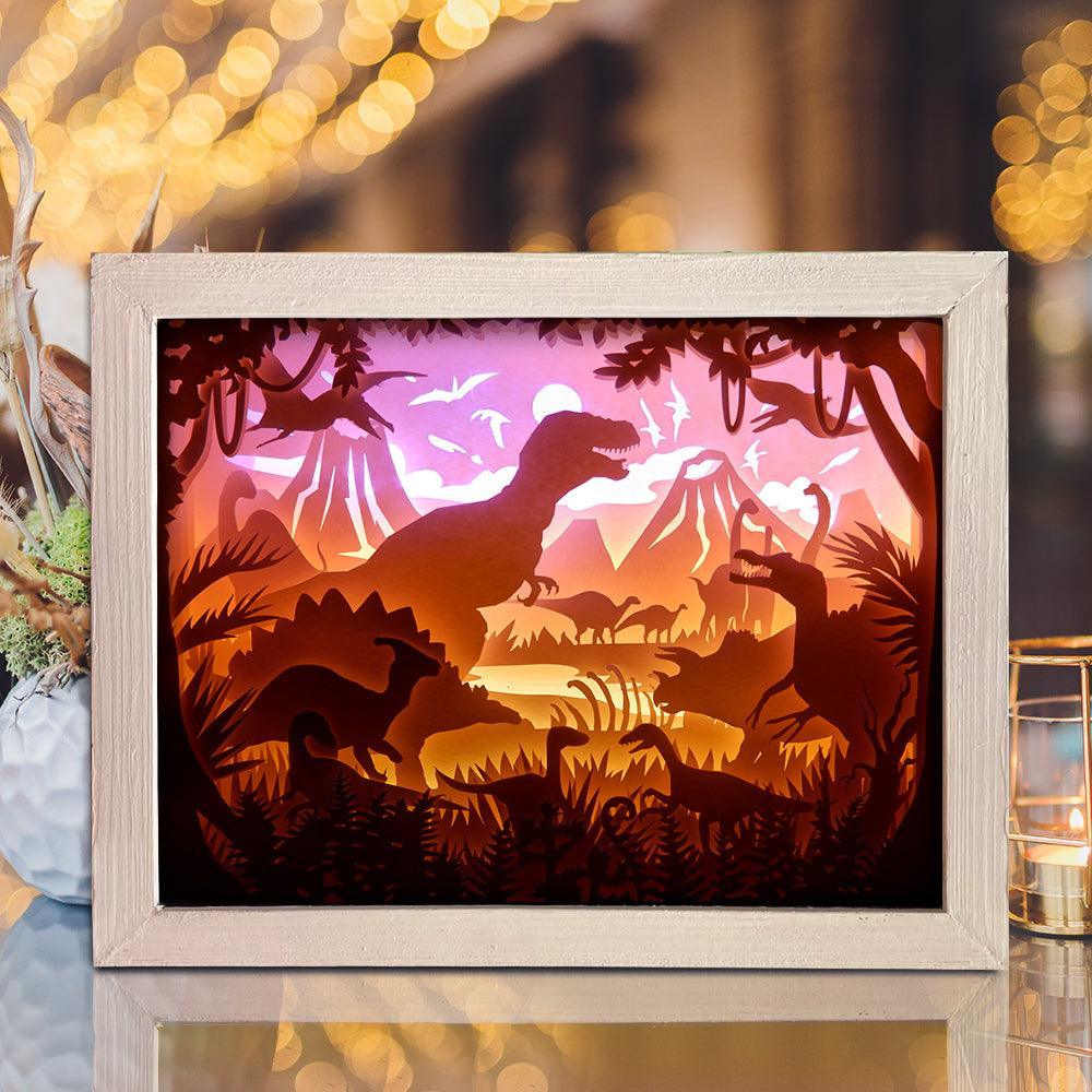 Dinosaurs 1 – Paper Cut Light Box File - Cricut File - 8x10 inches - LightBoxGoodMan - LightboxGoodman
