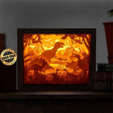 Dinosaurs 1 – Paper Cut Light Box File - Cricut File - 8x10 inches - LightBoxGoodMan - LightboxGoodman