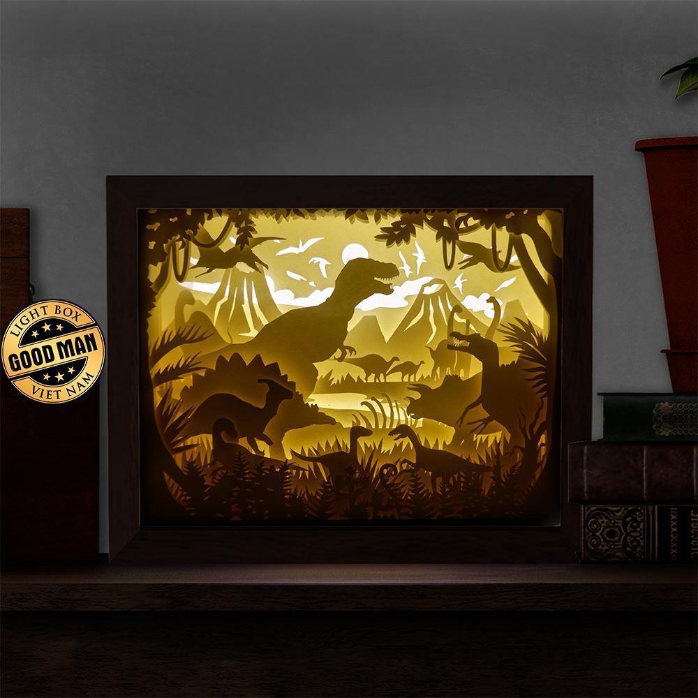 Dinosaurs 1 – Paper Cut Light Box File - Cricut File - 8x10 inches - LightBoxGoodMan - LightboxGoodman