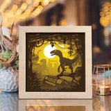 Dinosaurs 1 Square – Paper Cut Light Box File - Cricut File -  8x8 inches - LightBoxGoodMan