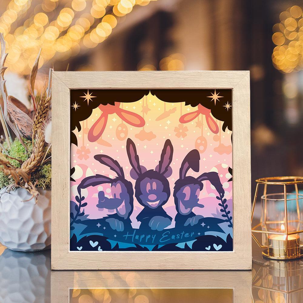 Disney Happy Easter - Paper Cut Light Box File - Cricut File - 8x8 inches - LightBoxGoodMan - LightboxGoodman