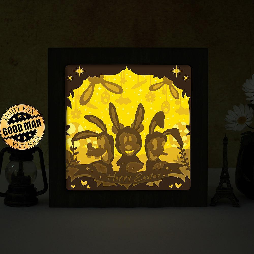 Disney Happy Easter - Paper Cut Light Box File - Cricut File - 8x8 inches - LightBoxGoodMan - LightboxGoodman