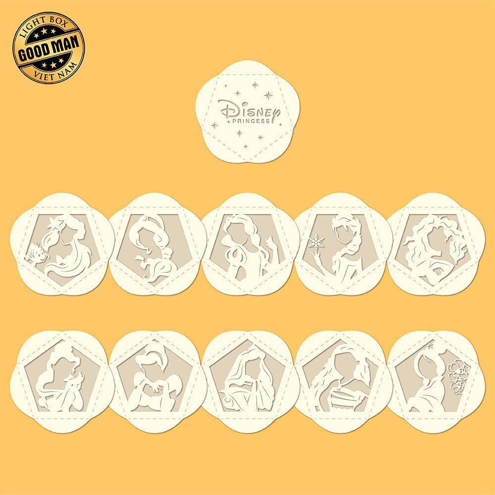 Disney Princess - Pentagon 3D Lantern File - Cricut File - LightBoxGoodMan - LightboxGoodman