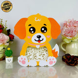 Dog And Cat - Dog Papercut Lightbox File - 6.7x7.5" - Cricut File - LightBoxGoodMan - LightboxGoodman