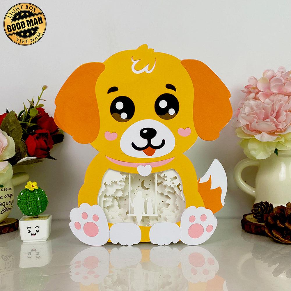 Dog And Mistress - Dog Papercut Lightbox File - 6.7x7.5" - Cricut File - LightBoxGoodMan - LightboxGoodman