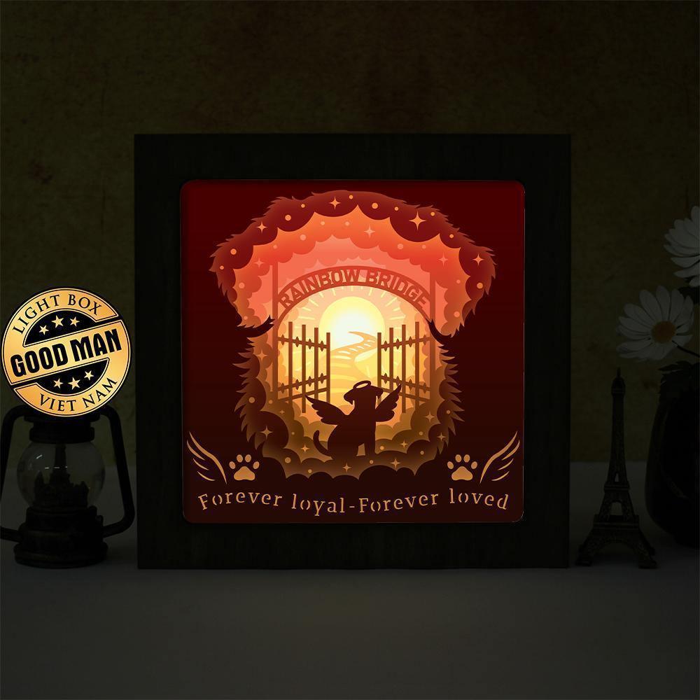 Dog Memorial – Paper Cut Light Box File - Cricut File - 8x8 inches - LightBoxGoodMan - LightboxGoodman