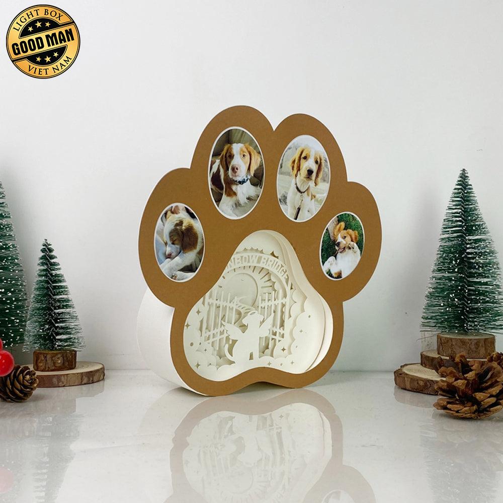 Dog Memorial - Paw-shaped Papercut Lightbox File - 7.6x8" - Cricut File - LightBoxGoodMan - LightboxGoodman