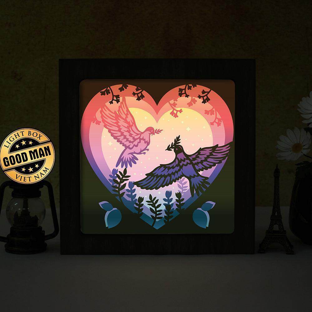 Dove – Paper Cut Light Box File - Cricut File - 8x8 inches - LightBoxGoodMan - LightboxGoodman