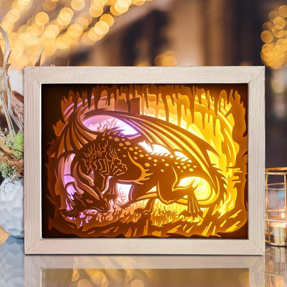 Dragon 3 - Paper Cut Light Box File - Cricut File - 8x10 inches - LightBoxGoodMan - LightboxGoodman