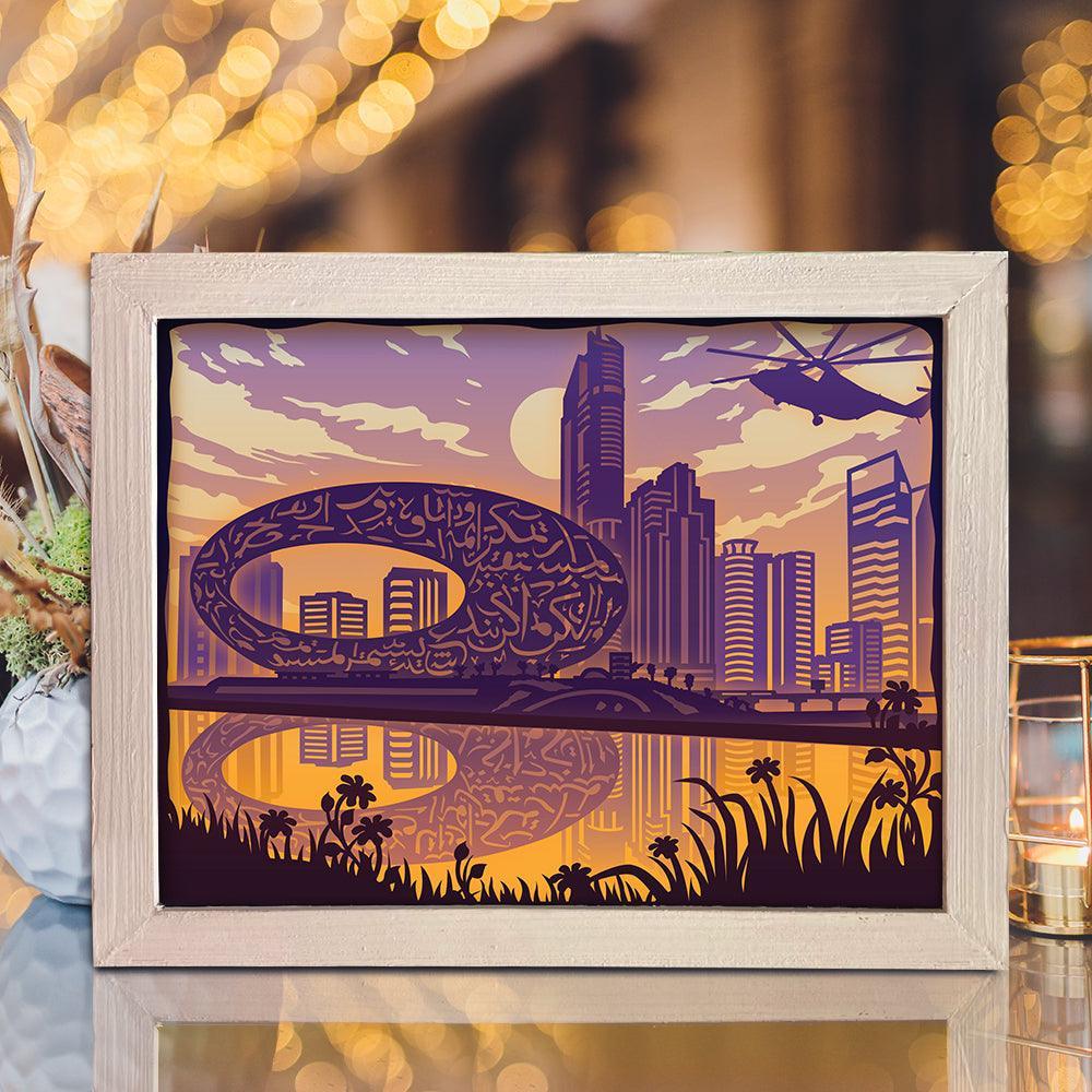 Dubai Skyline - Paper Cut Light Box File - Cricut File - 8x10 Inches - LightBoxGoodMan - LightboxGoodman