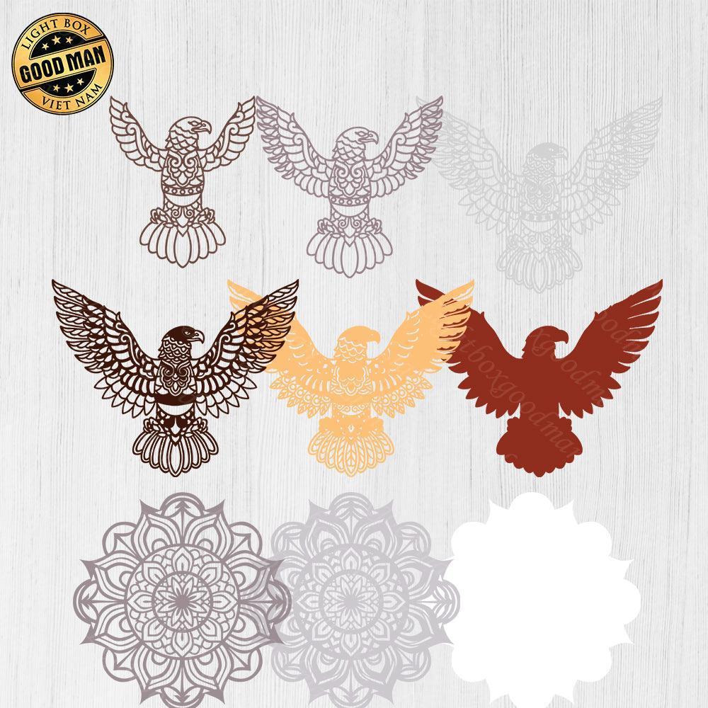 Eagle 1 - Paper 3D Layered File - Cricut File - 20x20cm - LightBoxGoodMan - LightboxGoodman