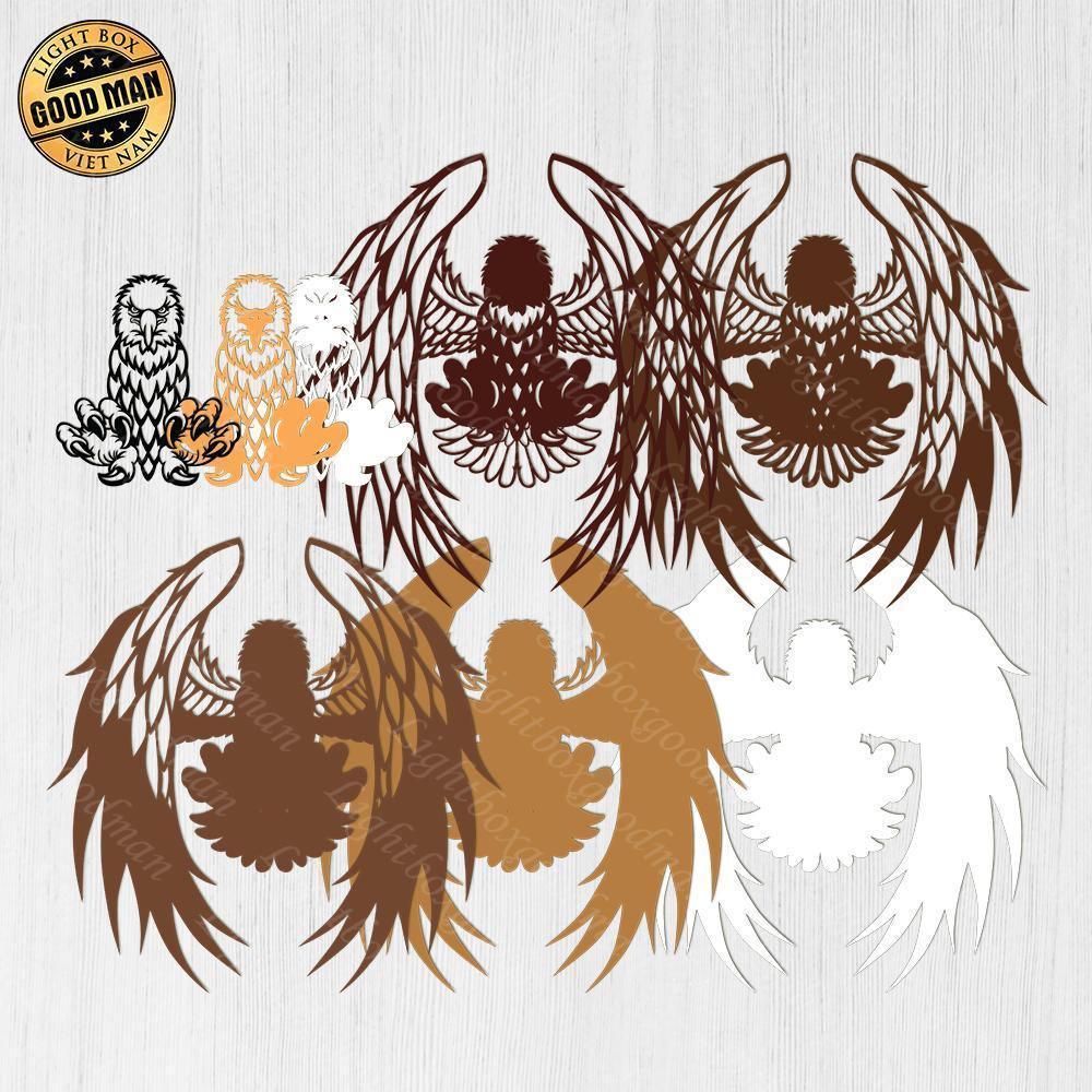 Eagle 2 - Paper 3D Layered File - Cricut File - 20x17cm - LightBoxGoodMan - LightboxGoodman