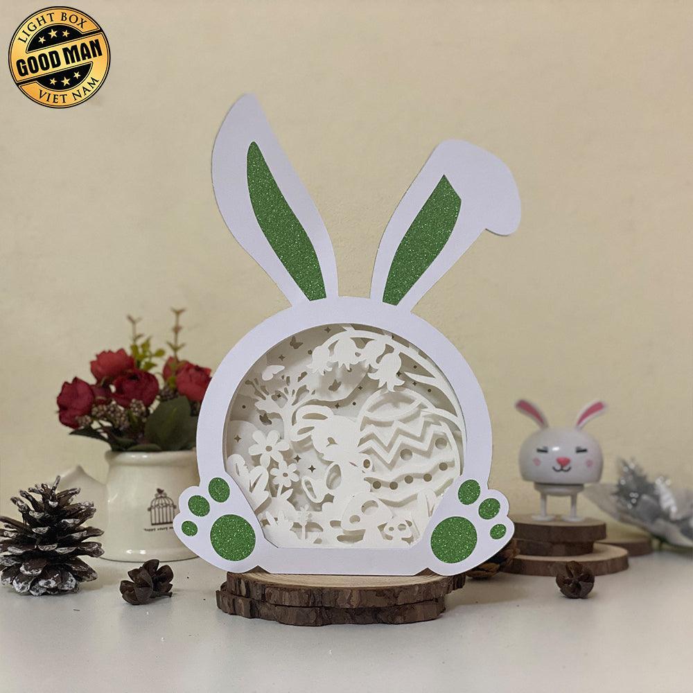 Easter 1 - Paper Cut Bunny Light Box File - Cricut File - 10,2x7,3 Inches - LightBoxGoodMan - LightboxGoodman
