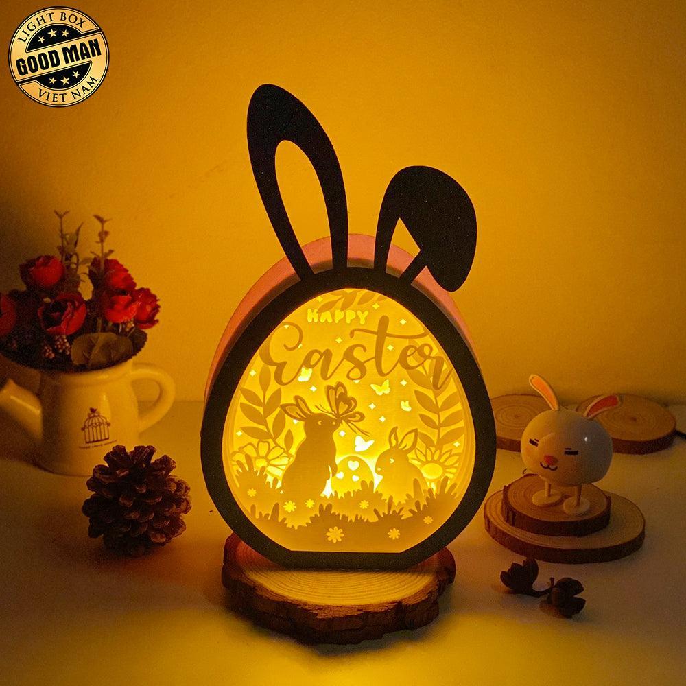 Easter 1 - Paper Cut Bunny Light Box File - Cricut File - 6.4x10.9 Inches - LightBoxGoodMan - LightboxGoodman