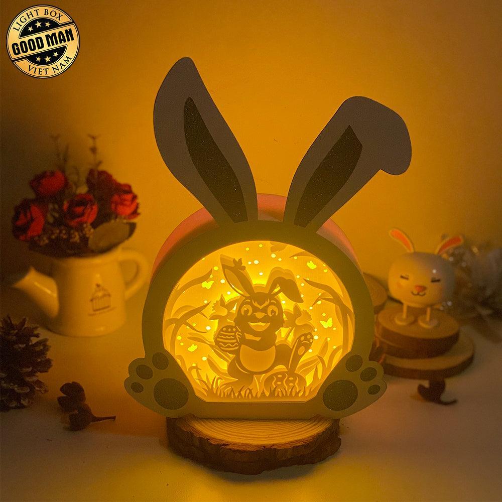 Easter 4 - Paper Cut Bunny Light Box File - Cricut File - 10,2x7,3 Inches - LightBoxGoodMan - LightboxGoodman