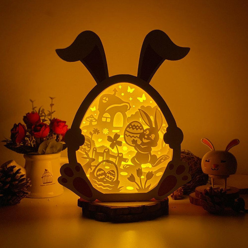 Easter 4 - Paper Cut Bunny Light Box File - Cricut File - 19x24.5cm - LightBoxGoodMan - LightboxGoodman