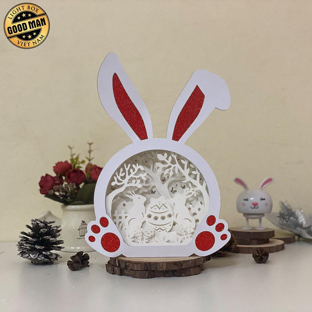 Easter 6 - Paper Cut Bunny Light Box File - Cricut File - 10,2x7,3 Inches - LightBoxGoodMan - LightboxGoodman