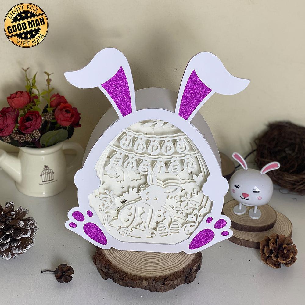 Easter 7 - Paper Cut Bunny Light Box File - Cricut File - 9,7x7,5 Inches - LightBoxGoodMan - LightboxGoodman