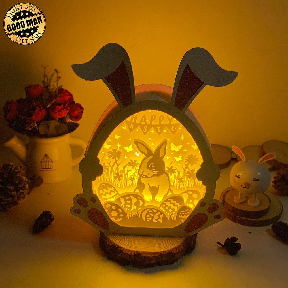 Easter 9 - Paper Cut Bunny Light Box File - Cricut File - 9,7x7,5 Inches - LightBoxGoodMan - LightboxGoodman