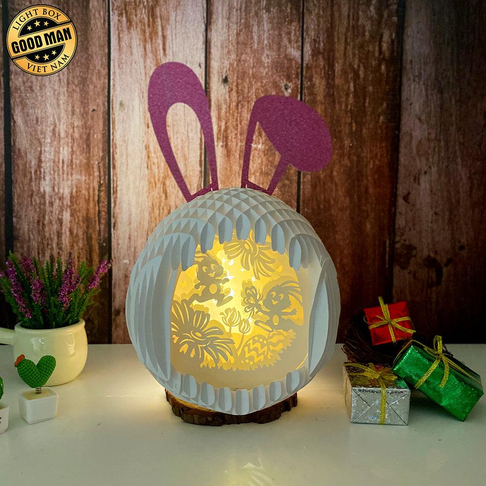 Easter Bunny 2 - Easter Rabbit 3D Pop-up File - Cricut File - 12.9x7.45" - LightBoxGoodMan - LightboxGoodman