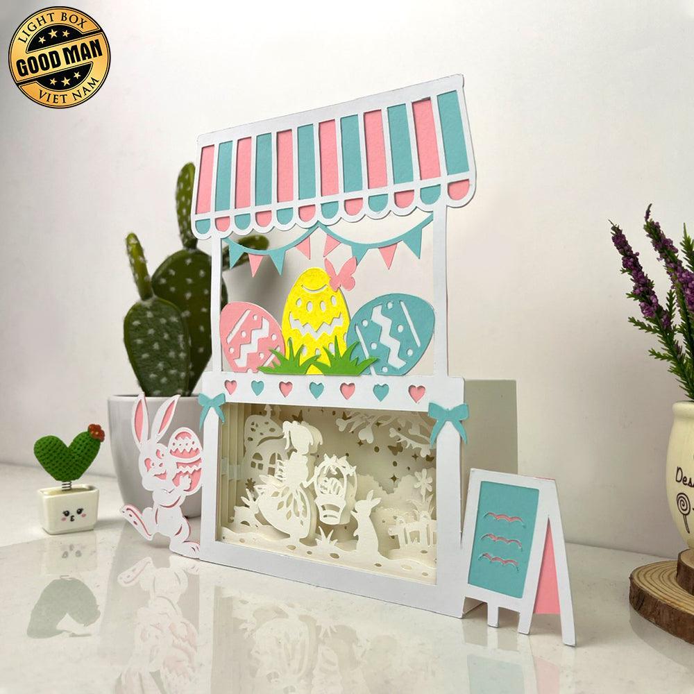 Easter - Paper Cut Easter Shop Light Box File - Cricut File - 8x9.5 Inches - LightBoxGoodMan - LightboxGoodman