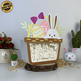 Easter Truck - Bunny Easter Basket Papercut Lightbox File - Cricut File - 8x7.3 Inches - LightBoxGoodMan - LightboxGoodman