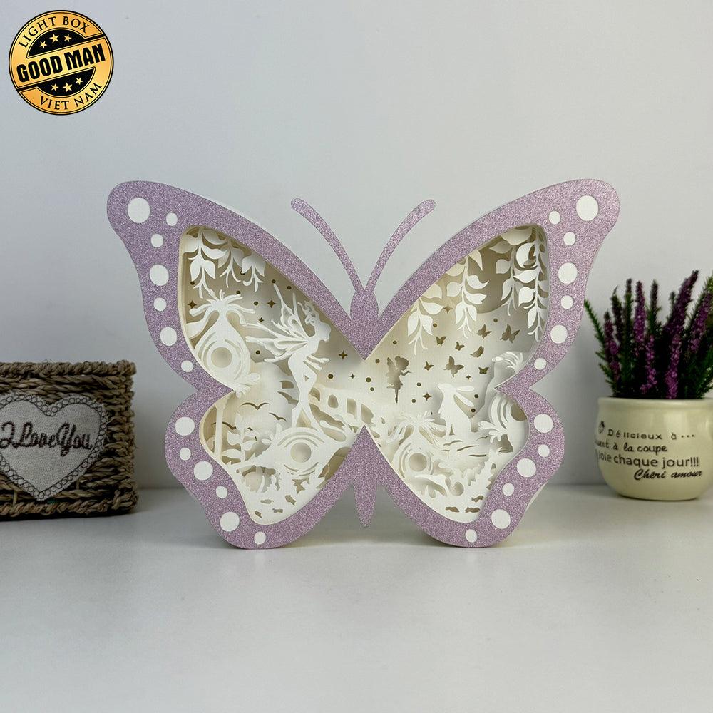 Fairy - Butterfly Papercut Lightbox File - 6.6x9.2" - Cricut File - LightBoxGoodMan - LightboxGoodman