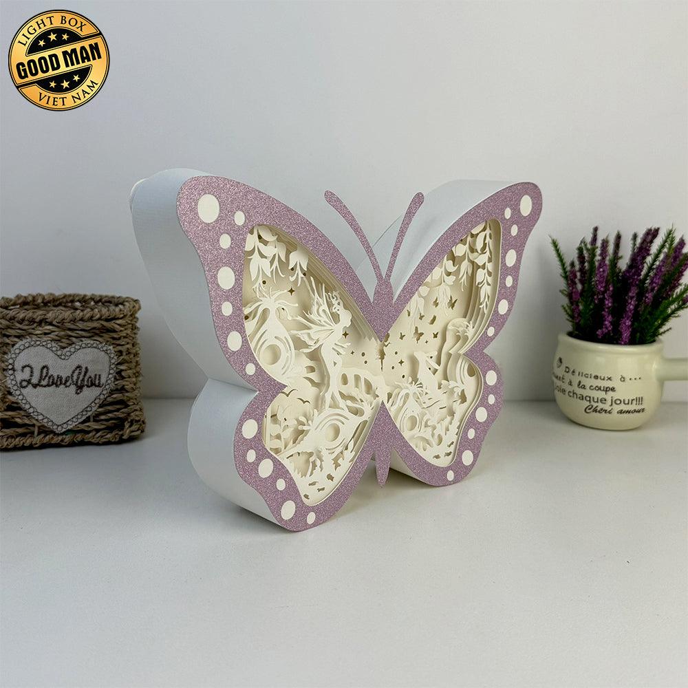 Fairy - Butterfly Papercut Lightbox File - 6.6x9.2" - Cricut File - LightBoxGoodMan - LightboxGoodman