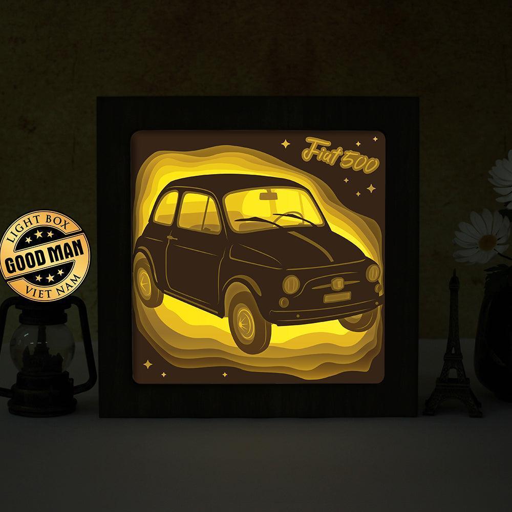 Fiat 500 - Paper Cut Light Box File - Cricut File - 20x20cm - LightBoxGoodMan - LightboxGoodman